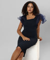 Women's Solid Navy Blue Regular Fit Dress