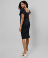 Women's Solid Navy Blue Regular Fit Dress