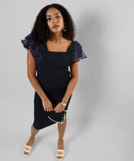 Women's Solid Navy Blue Regular Fit Dress