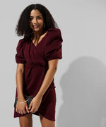 Women's Solid Maroon Regular Fit Dress