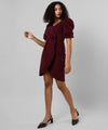 Women's Solid Maroon Regular Fit Dress