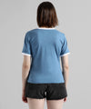 Women's Light Blue Printed Regular Fit Top
