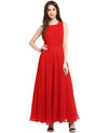 Red Solid Maxi Dress