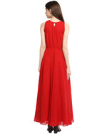 Red Solid Maxi Dress