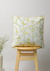 Tulip Garden Primrose Yellow Printed Cotton Cushion Cover - 20" x 20"