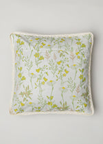 Tulip Garden Primrose Yellow Printed Cotton Cushion Cover - 16"
