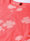 Ahika Women Printed Pink Cotton Fabric Kurti