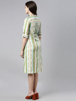 Ahika Women Multicoloured Striped Shirt Style Dress