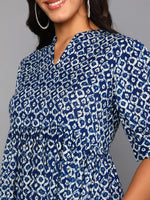 Ahika Women Blue Cotton Dress 1