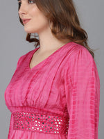 Ahika Women Pink Silk Dyed Dresses
