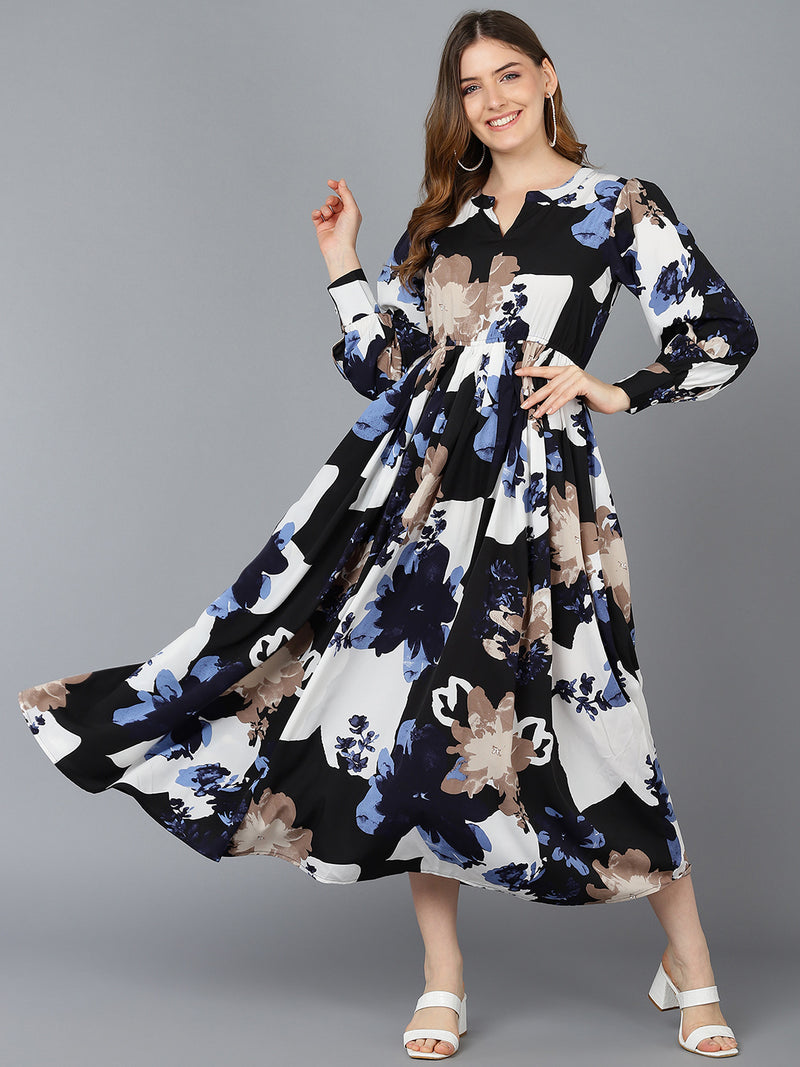 Ahika Women Polyester Abstract Printed Dress VD1329
