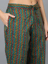 Teal Cotton Blend Straight Kurta With Pant