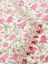 Ahika Women Cotton White Floral Printed A Line Kurta Trousers And Dupatta Set