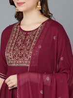 Ahika Silk Blend Embroidered Kurta Trousers With
