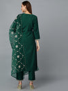 Dark Green Embroidered Party wear Suit Set