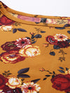 Ahika Women Polygeorgette Copper Floral Printed Top