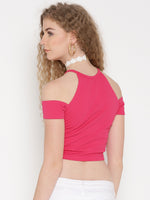 Fuschia Cold Shoulder Top