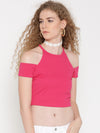 Fuschia Cold Shoulder Top