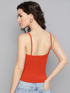 Veni Vidi Vici Red Rouched Sleeveless Crop Top