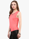 Pink Embellished Textured Origami Top