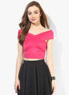 Pink Bandage Bardot Crop Top