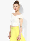 White Bandage Bardot Crop Top