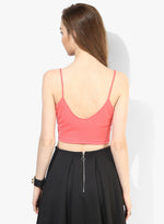 Coral Tape Detail Strappy Crop Top
