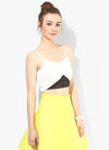 White Tape Detail Strappy Crop Top