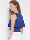 Blue Ruffle Tank Top