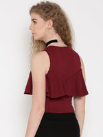 Maroon Ruffle Tank Top