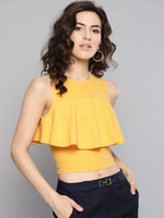 Yellow Ruffle Tank Top