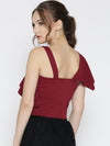 Maroon One Shoulder Frilled Top