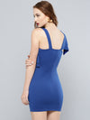 Royal Blue One Shoulder Frilled Bodycon Dress