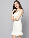 White Knot Frilled Dress