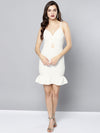 White Knot Frilled Dress