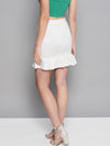 Veni Vidi Vici Off White Frilled Bottom Bodycon Skirt