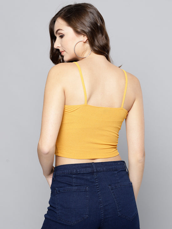 Fawn Front Knot Strappy Crop Top