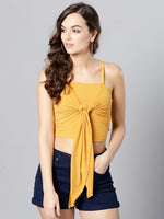 Fawn Front Knot Strappy Crop Top