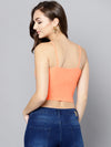 Peach Front Knot Strappy Crop Top