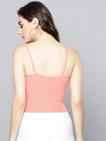 Nude Front Knot Strappy Crop Top