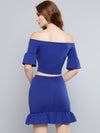 Royal Blue Frilled Co-Ordinate Dress