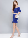 Royal Blue Frilled Co-Ordinate Dress