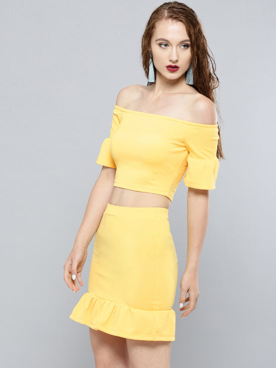 Yellow Frilled Co-Ordinate Dress