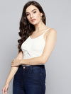 White Twist Knot Strappy Crop Top