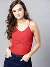 Rust Twist Knot Strappy Crop Top