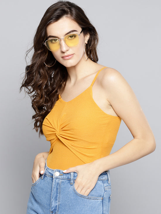 Fawn Twist Knot Strappy Crop Top