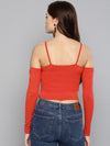 Veni Vidi Vici Red Front Twist Full Sleeve Top