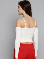 Veni Vidi Vici Off White Front Twist Full Sleeve Top