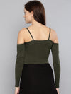 Veni Vidi Vici Olive Front Twist Full Sleeve Top