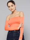 Veni Vidi Vici Peach Tube Full Sleeve Top